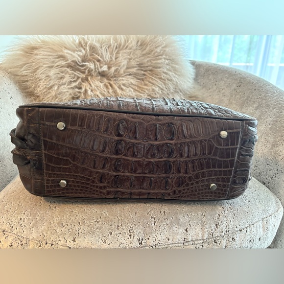 Crocodile skin in brown Handbag, Tote Bag. Lining full grade leather - Picture 2 of 9